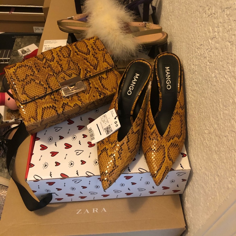 Mango purse and shoes set .